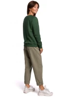 B167 Sveter s prednou potlačou - zelená tráva