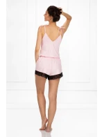 Dámske pyžamo Laura Light Pink with Black - Momenti Per Me