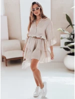Letné mušelínové šaty LYVONNE light beige FashionStreet EY2615 Letné mušelínové šaty LYVONNE light beige FashionStreet EY2615