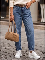 Dámske džínsy s balónovým strihom a opaskom, modré, FashionStreet UY3128 Dámske džínsy s balónovým strihom a opaskom, modré, FashionStreet UY3128