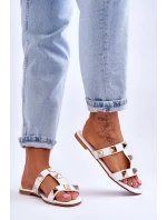 Damskie Klapki Z Dużymi Ćwiekami Białe Mercure