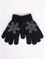 Dievčenské päťprsté rukavice Yoclub s tryskami RED-0216G-AA50-009 Black
