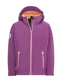 Trollkids Trollfjord dievčenská softshellová bunda s kapucňou ružová (175-242)