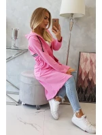 Dlhší zadný plášť svetlo ružový