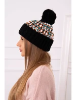 Dámska čiapka Ellen s brmbolcom K325 čierna