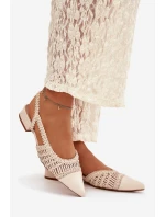 Dámské sandály s pleteným na platformě světle béžové Nivorra