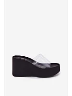 Dámské sandály na platformě s průhledným páskem Černé Zolretia