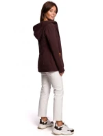 B180 Blejzer s kapucňou z bavlneného úpletu - čierny