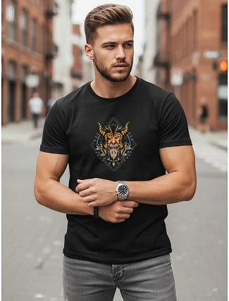 Pánske bavlnené tričko Viking black FashionStreet NX0144R Pánske bavlnené tričko Viking black FashionStreet NX0144R