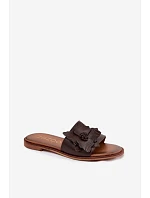 Dámske kožené papuče so Zazoo 40477 Chocolate Dámske kožené papuče so Zazoo 40477 Chocolate