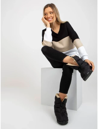 Mikina RV BL 8377.89 čierna a béžová