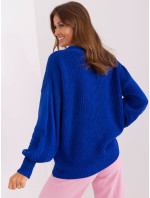 Kobaltovo modrý nadrozmerný sveter