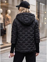 Dámska prešívaná bunda s kapucňou, čierna, FashionStreet TY5871 Dámska prešívaná bunda s kapucňou, čierna, FashionStreet TY5871