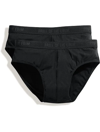 Fruit of the Loom Classic Sport 2-Pack Pánske športové slipy, balenie po 2 ks 16.7018 čierne Fruit of the Loom Classic Sport 2-Pack Pánske športové slipy, balenie po 2 ks 16.7018 čierne