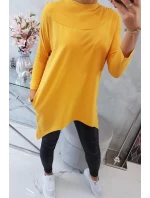 Horčicová mikina na bicykel s potlačou