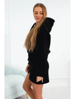 Zateplené šaty s obálkovým dnom čierne