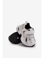 Dziecięce Buty Sportowe Sneakersy Na Rzep Biało-Czarne Ephona