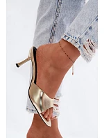 Sandály z umělé kůže na jehlovém podpatku Zlaté Melissea