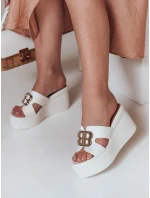 Dámske žabky na platforme PLATSIMA white FashionStreet ZY0758 Dámske žabky na platforme PLATSIMA white FashionStreet ZY0758