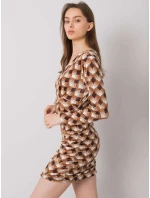 Šaty DHJ SK 12695.26P svetlo hnedá