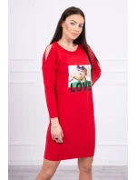 Šaty s milostnou potlačou červené Šaty s milostnou potlačou červené