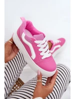 Sneakersy Damskie Na Platformie Fuksja Tellnira