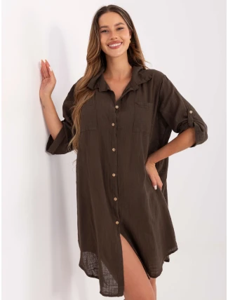 TW SK BI 22263.00 tmavohnedé šaty TW SK BI 22263.00 tmavohnedé šaty