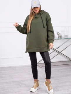 Dámska zateplená mikina 9380 Khaki green - K-Fashion