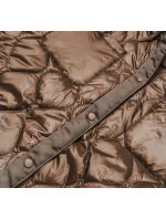 Hnedá dámska prešívaná bunda oversize s kapucňou (ag5-010)