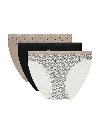 Dámske bavlnené nohavičky 3 ks DIM LES POCKETS COTTON SLIP 3x - DIM - biele