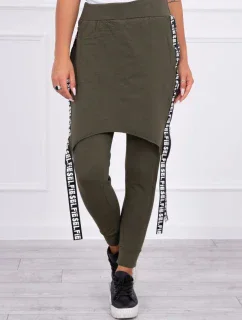 Nohavice/oblek s nápisom selfie khaki