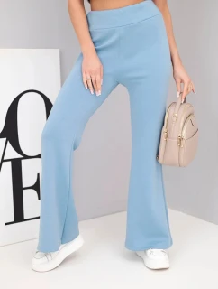 Dámske motýlie nohavice s rozšírenými nohavicami modré