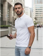 FashionStreet pánske biele polo tričko PX0601 FashionStreet pánske biele polo tričko PX0601