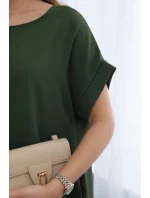 Šaty s vreckami khaki