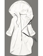 Tenký asymetrický dámsky prehoz cez oblečenie v smotanovej farbe (B8117-26) Tenký asymetrický dámsky prehoz cez oblečenie v smotanovej farbe (B8117-26)