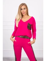 Fuchsiová sada s leopardím potlačou