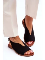 Dámske semišové sandále Lewski Topánky 3220/X Čierne