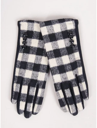 Dámske rukavice RES-0092K-345C Black with white - Yoclub Dámske rukavice RES-0092K-345C Black with white - Yoclub