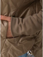 Dámska prechodná prešívaná bunda s kapucňou FashionStreet camel TY5561