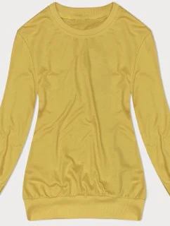 Tenká žltá dámska mikina so sťahovacím lemom (68W05-117)