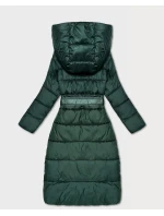 Obojstranná dlhá bunda s kapucňou zelená (P22-6638-33+33)