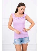 Španielska blúzka s volánikmi fialová