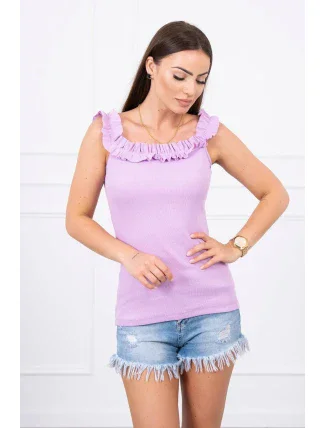 Španielska blúzka s volánikmi fialová