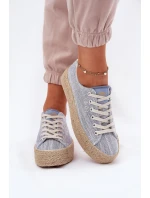 Trampki Damskie Na Platformie Z Plecionką Lee Cooper LCW-25-02-3283 Niebieskie