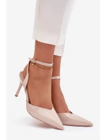 Lakované lodičky s odhalenou patou béžové Laretta