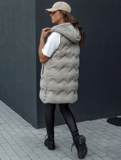 Dámska prešívaná vesta s kapucňou TAMIRA béžová FashionStreet TY4528