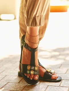 Eleganckie Sandały Damskie Z Ozdobnymi Detalami S.Barski KV27-030 Czarne