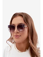 Bezrámové slnečné okuliare typu „cat eye“ s UV filtrom 400, tmavomodré
