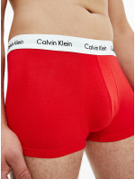 Pánske trenírky 3 Pack Low Rise Trunks Cotton Stretch 0000U2664GI03 červená/biela/modrá - Calvin Klein