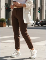 Dámske džínsy s vysokým pásom mom fit hnedé FashionStreet UY2869 Dámske džínsy s vysokým pásom mom fit hnedé FashionStreet UY2869